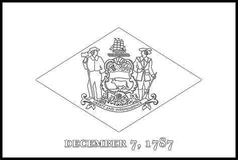 Delaware Flag Coloring Page – State Flag Drawing – Flags Web