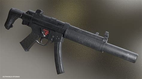 3D model Mp5SD with Silencer Magazine Animation Ready VR / AR / low ...