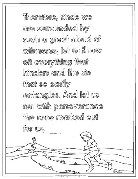 Coloring Pages for Kids by Mr. Adron: Run the Race, Hebrews 12;1 Coloring Page Printable