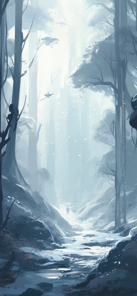 Snow Covered Forest Anime Wallpapers - Anime Winter Wallpaper