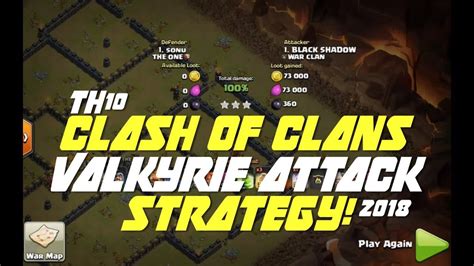 TH10: Clash Of Clans best valkyrie attack strategy!(2018) - YouTube