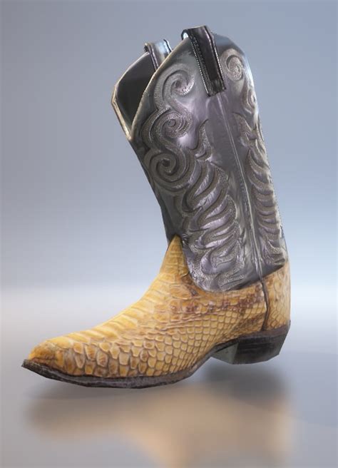 Crocodile cowboy boots 3D model - TurboSquid 1173632