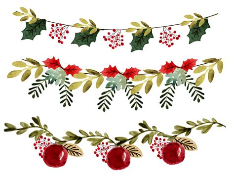 Christmas Clipart, Christmas Garlands, Christmas Borders, Vintage Christmas Clipart, - Etsy ...