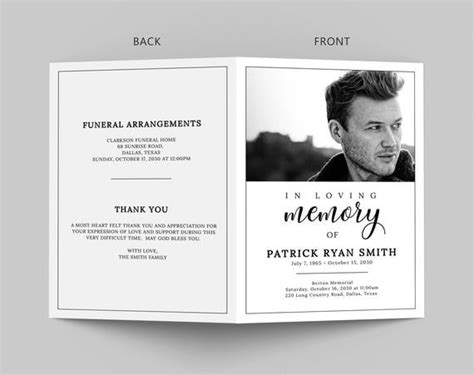 Editable Funeral Program Template, TRY FREE DEMO, Celebration of Life ...