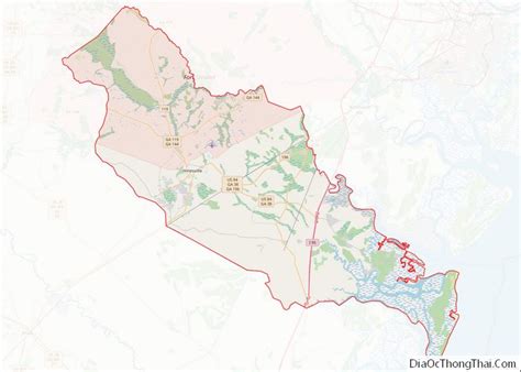 Map of Liberty County, Georgia - Thong Thai Real