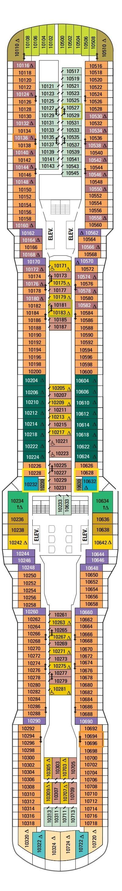 Ovation of the Seas Deck 10 layout | Royal caribbean international, Royal caribbean, Alaskan cruise