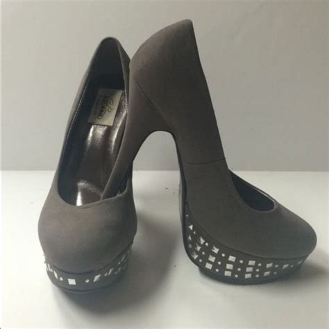 Gray Studded Heels | Color: Gray | Size: Various | Studded heels, Cute shoes heels, Heels