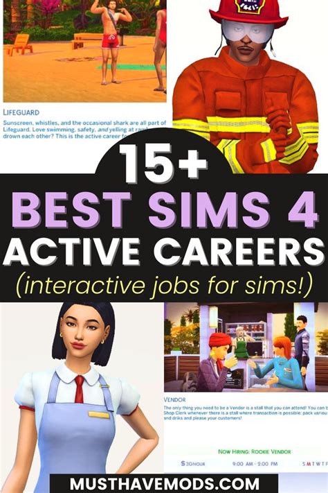 15+ Super Fun Sims 4 Custom Active Careers - Sims 4 Career Mods | Sims ...