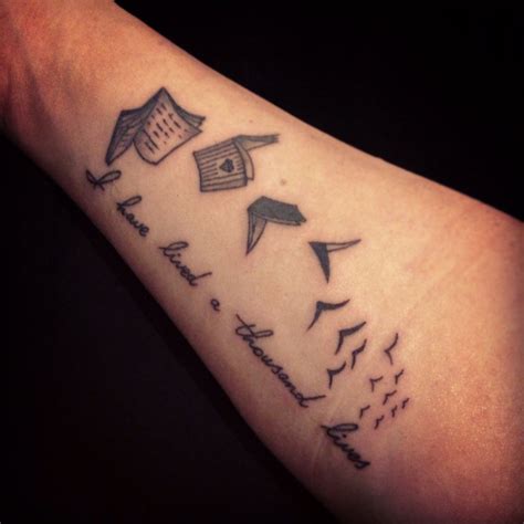 My new literary tattoo. Flying books that turn into birds, representing ...