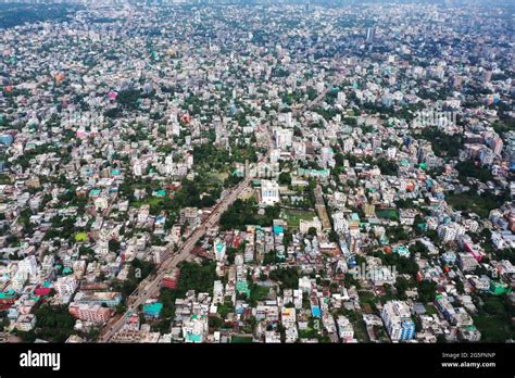 Khulna, Bangladesh - June 10, 2021: The bird's-eye view of Khulna city ...