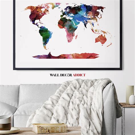 World Map Print World Map Art World Map Wall Art Home | Etsy