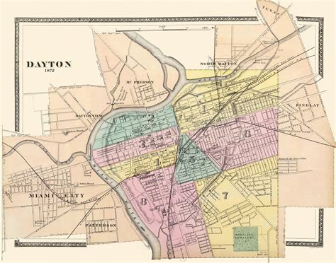 Map of Dayton Ohio in 1872 | Old map, Vintage map, Antique maps vintage