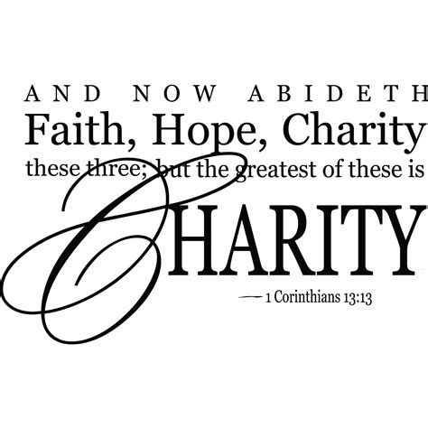 Faith Hope Charity Religious Quote Wall Sticker - World of Wall Stickers