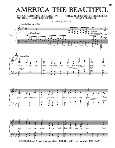 AMERICA THE BEAUTIFUL - Choir - Digital Sheet Music | Sheet Music Plus