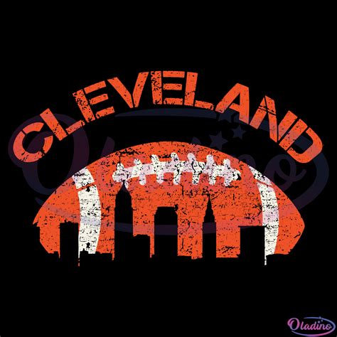 Cleveland Skyline Football Svg Digital File, Cleveland Browns Svg