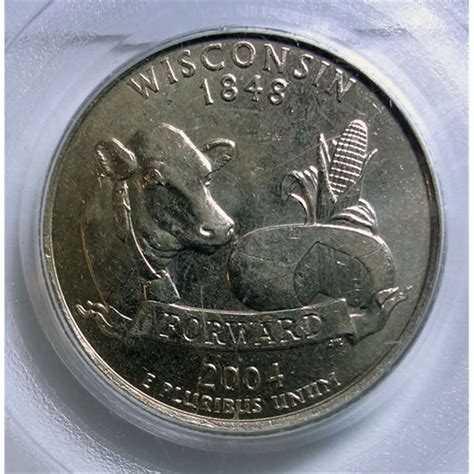 2004D Wisconsin quarter extra leaf high---RARE!