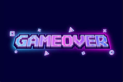 Premium Vector | Game over retro arcade 3d template editable text effect