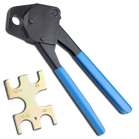 3/4" Pex Crimping Crimper Copper Ring with Go/no Go Gauge Plumbing Crimp Clamp Tool Blue ...