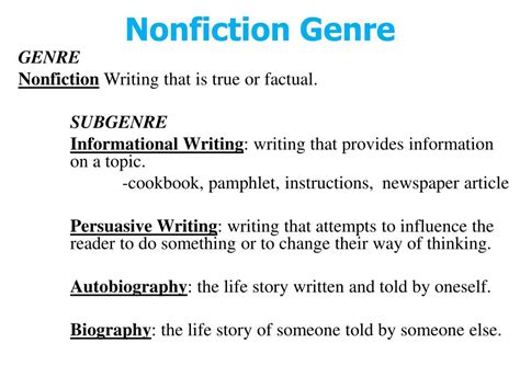 Nonfiction Genres