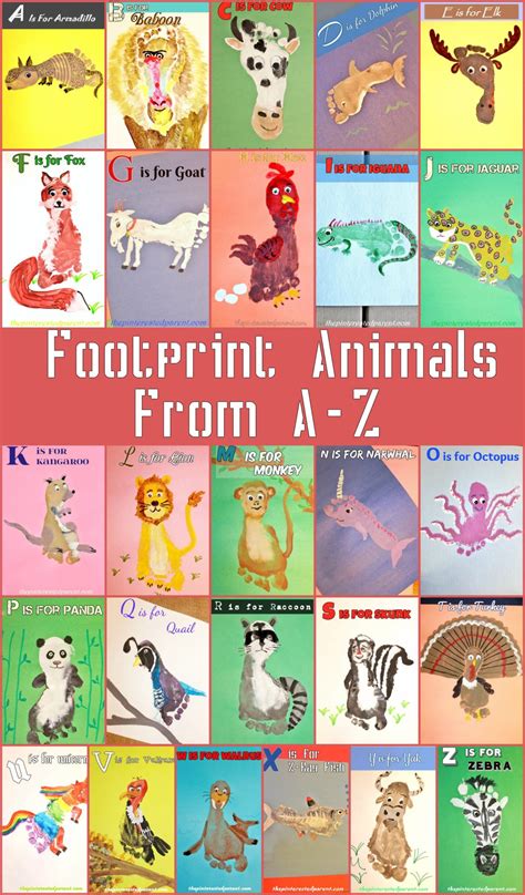 A-Z Footprint Animal Crafts – The Pinterested Parent