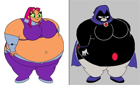 Fat Starfire And Raven by TheGothEngine on DeviantArt