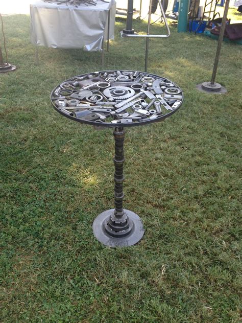 "Part Table" fabricated completely with recycled metal. Stands 3 feet ...