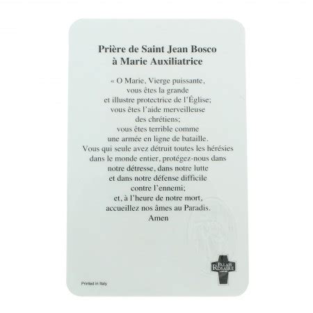 Mary Help of Christians prayer card