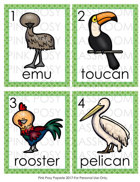 Bird Vocabulary Cards Bird Printable Literacy Center - Etsy