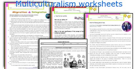 Multiculturalism worksheets