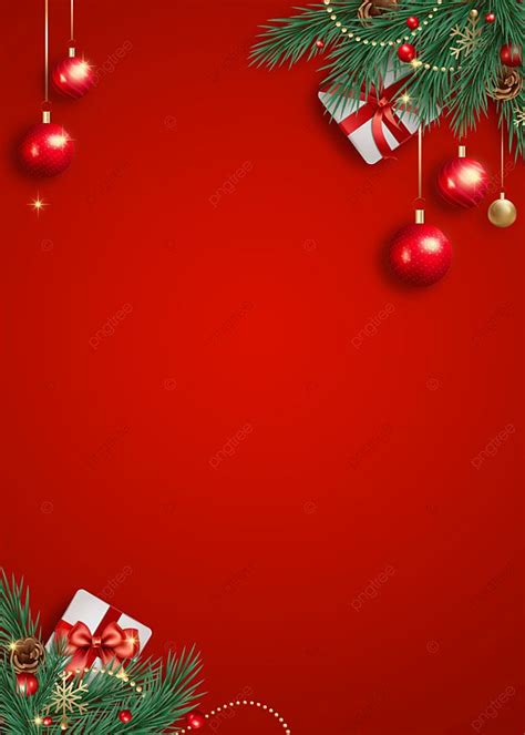 Red Christmas Ball Gift Box Leaf Snowflake Decoration Background ...