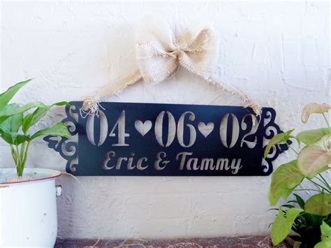 Metal Name Anniversary or Wedding Sign - Etsy