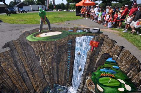 Sidewalk Art Golfer