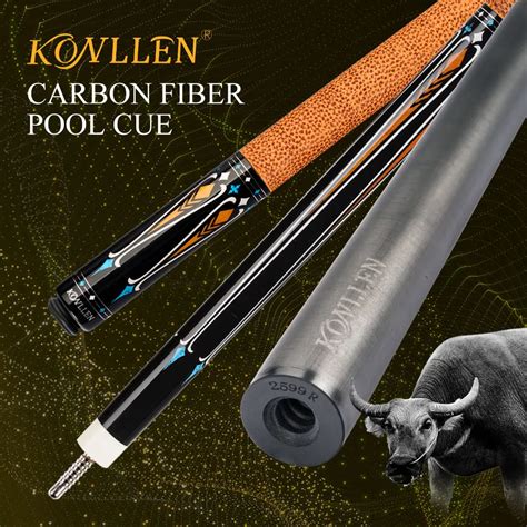 Konllen Carbon Energy Carbon Fiber Pool Cue Shaft 12.5mm Tip Stick 3/8 ...