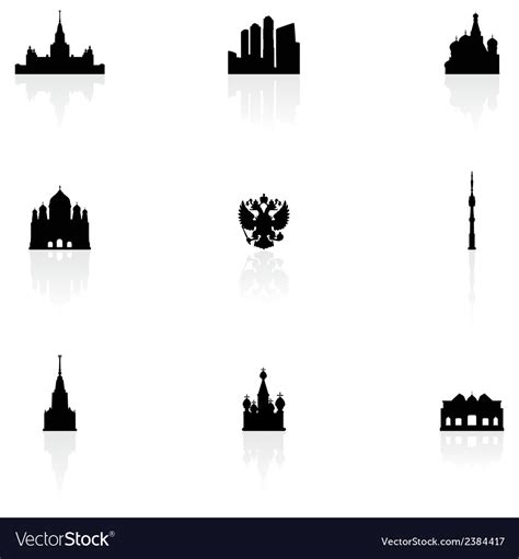 Moscow icons Royalty Free Vector Image - VectorStock