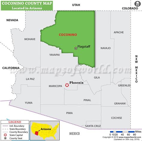 Coconino County Map, Arizona