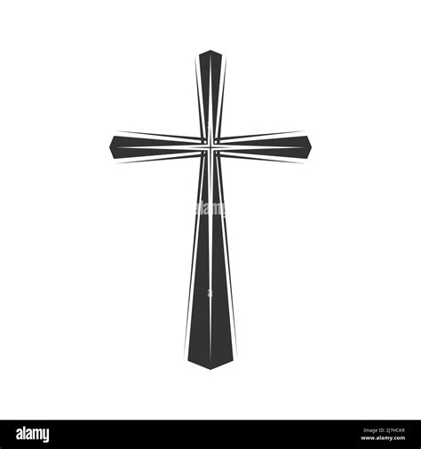 Christian illustration. Church logo. Cross of the Lord and Savior Jesus Christ, a symbol of ...