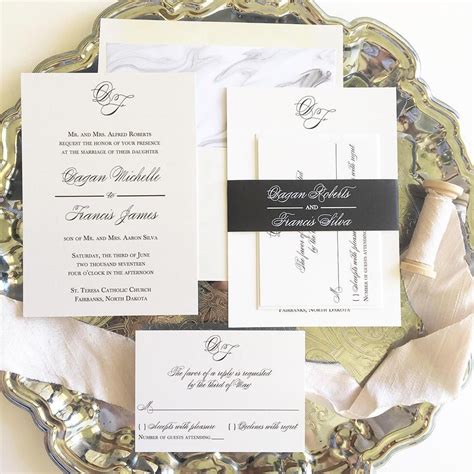 Initials Monogram Wedding Invitation - Flat Printing | Monogram wedding ...