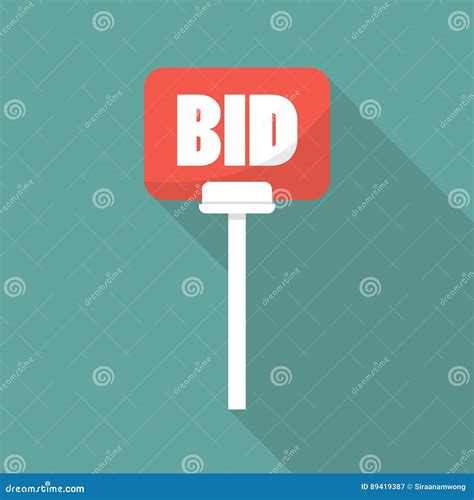 Auction Paddle in Flat Style Stock Vector - Illustration of icon ...