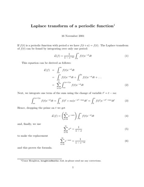 Laplace transform of a periodic function