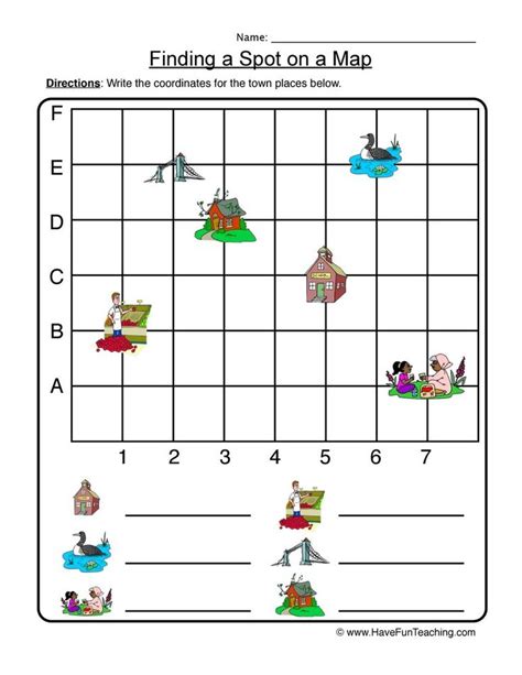 Map With Coordinate Grid