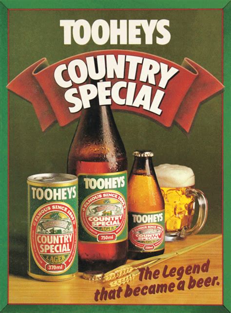 Tooheys Country Special Lager ‘The legend that became a beer’ poster ...