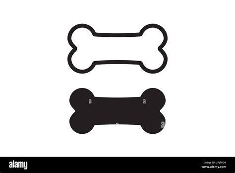 Bone for pet dog. Bone outline and silhouette icon. Canine food symbol ...