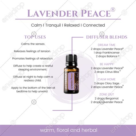 Lavender Peace Restful Blend has a calming and relaxing aroma that provides a unique user ...