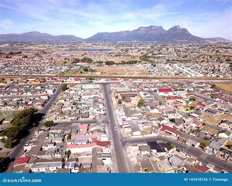 Aerial Over Gugulethu Township, Cape Town, South Africa Stock Photo - Image of aerial, flats ...