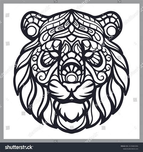 Tiger Head Zentangle Arts Isolated On Stock Vector (Royalty Free ...