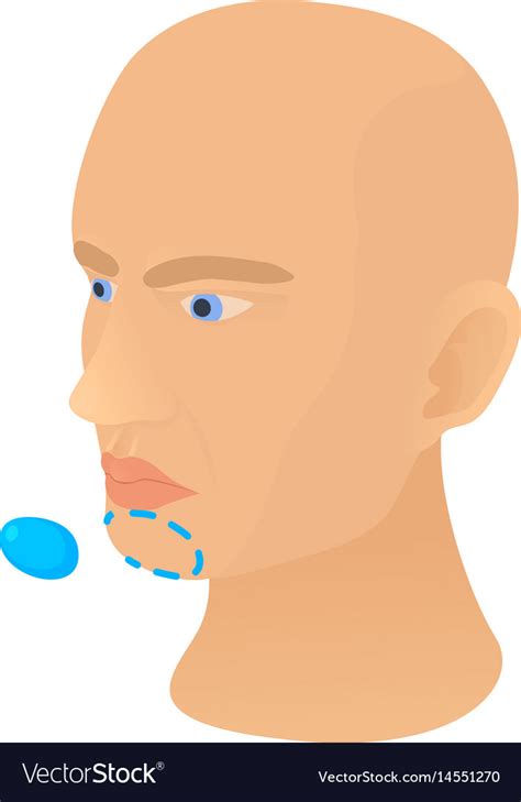 Chin plastic correction icon cartoon style Vector Image