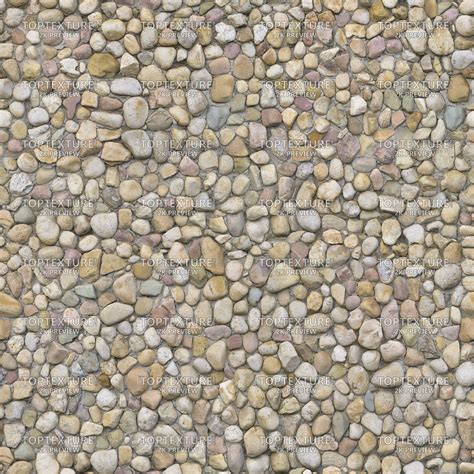 Multicolored Cobblestone Wall Small Stones - Top Texture