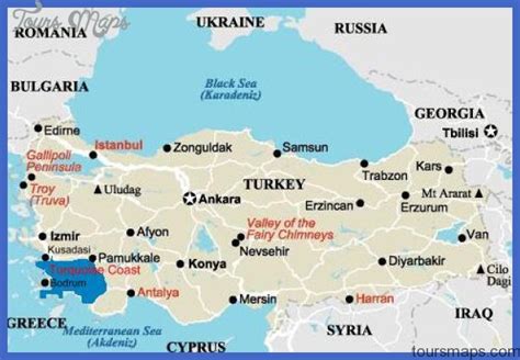 Turkey Map Tourist Attractions - ToursMaps.com