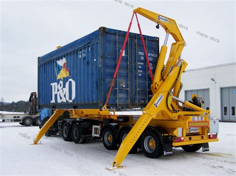 Shandong Fudeng Automobile Co.,Ltd: 3 axle container side loader semi trailer , 20 ft Skeleton ...