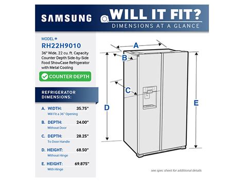 22 cu. ft. Counter Depth Side-by-Side Food ShowCase Refrigerator with ...